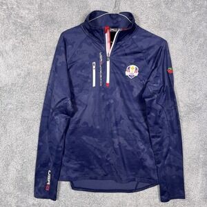 RLX Ralph Lauren Ryder Cup Jacket Men's M Team USA Blue Camo 1/4 Zip Pullover‎